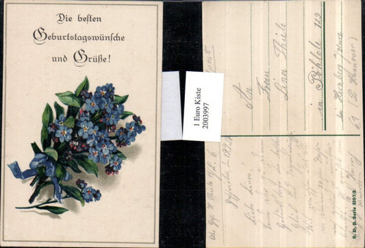 2003997,Geburtstag Blumenstrauß Blumen Vergissmeinnicht Schleife