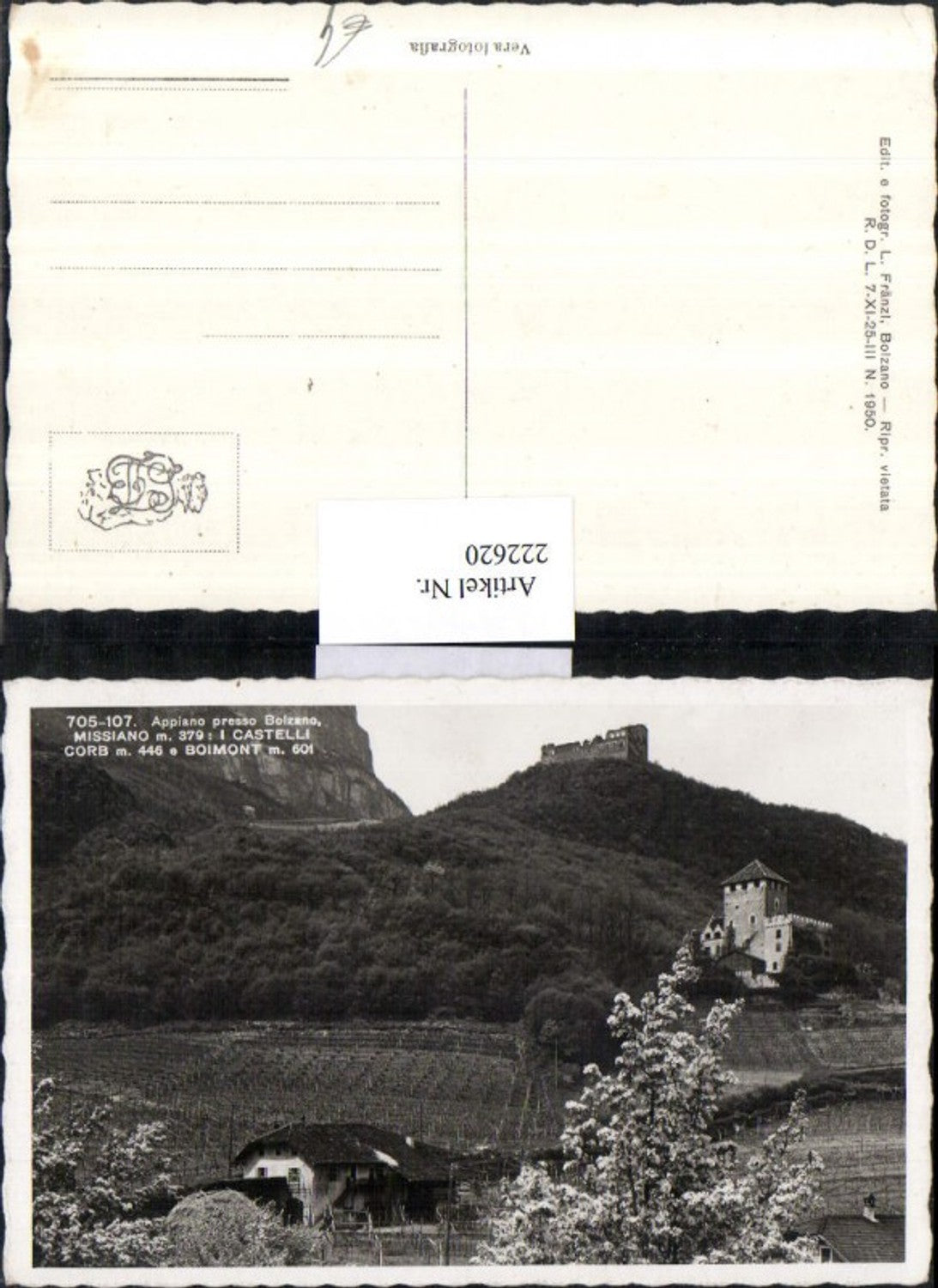 222620,Trentino Appiano presso Bolzano Bozen Missiano Casteli Corb Boimont Burg