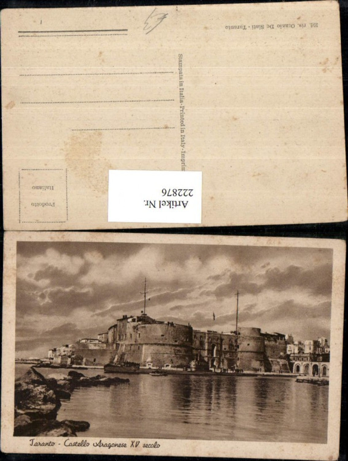 222876,Apulien Taranto Castello Aragonese 15 secolo Burg