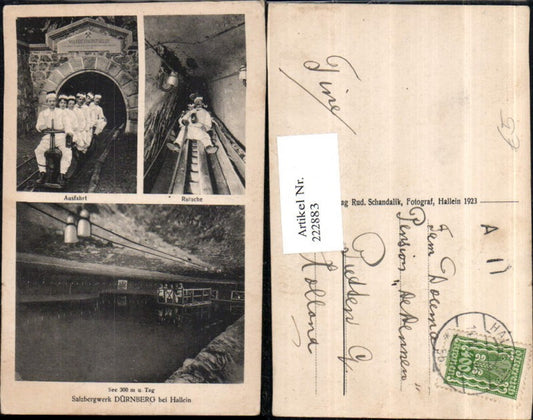 222883,Salzbergwerk Bergwerk Dürnberg b. Hallein Ausfahrt Rutsche Salzsee Mehrbildkarte