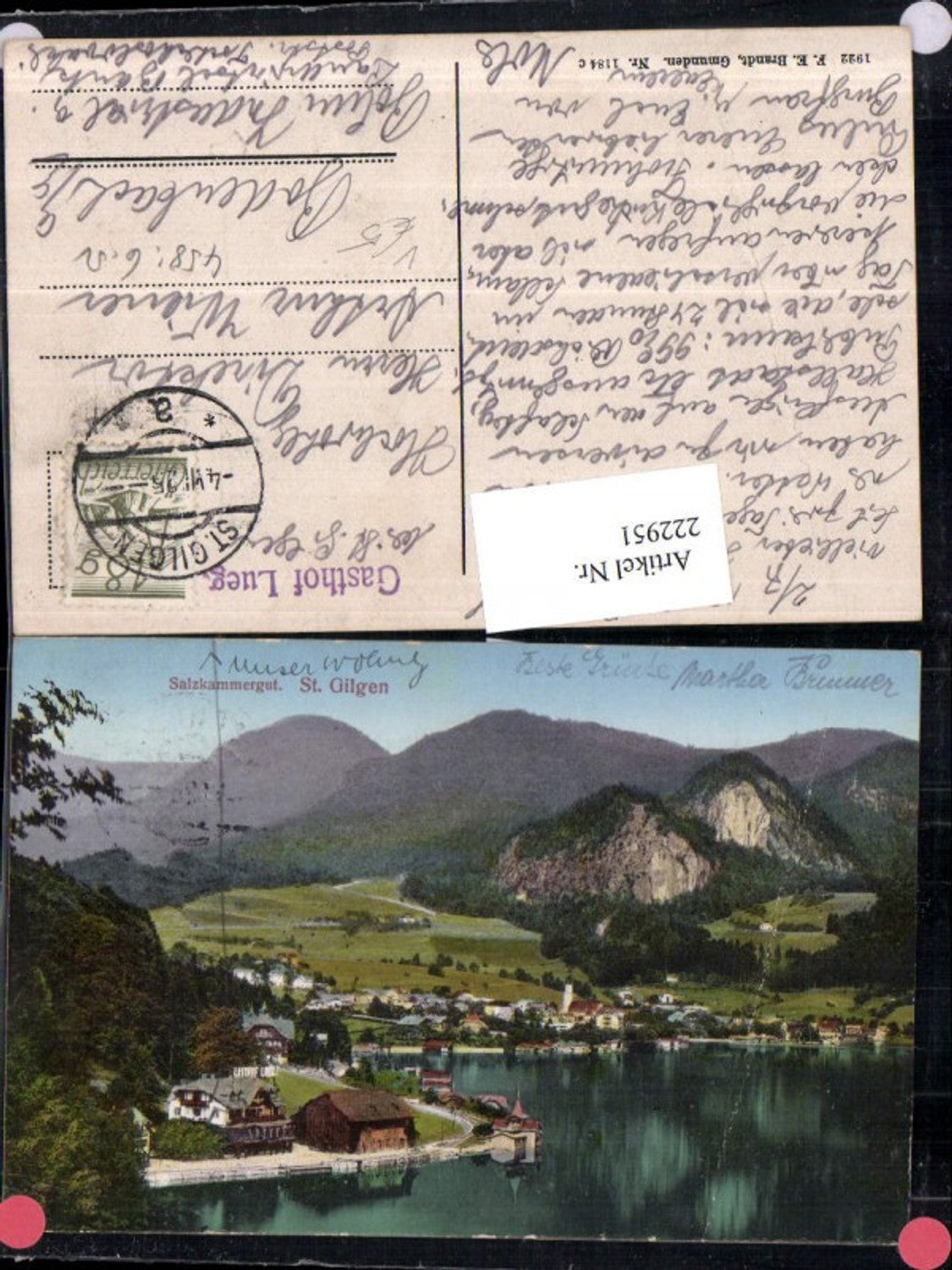 222951,Salzkammergut St. Gilgen Totale pub F. E. Brandt 1184c