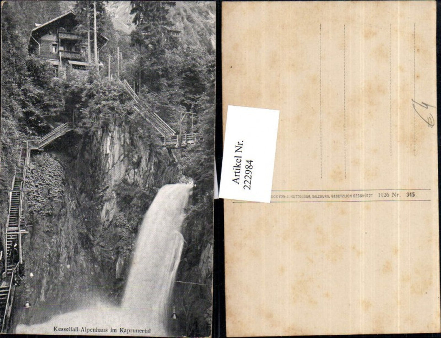 222984,Kesselfall Alpenhaus im Kaprunertal b. Kaprun Wasserfall