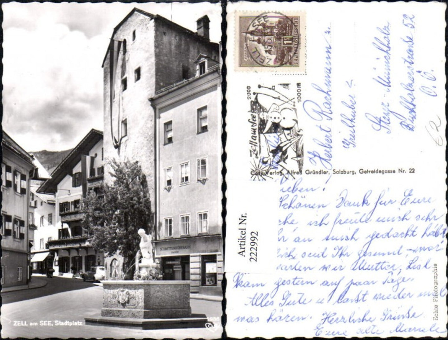 222992,Zell a. See Stadtplatz Brunnen Straßenansicht