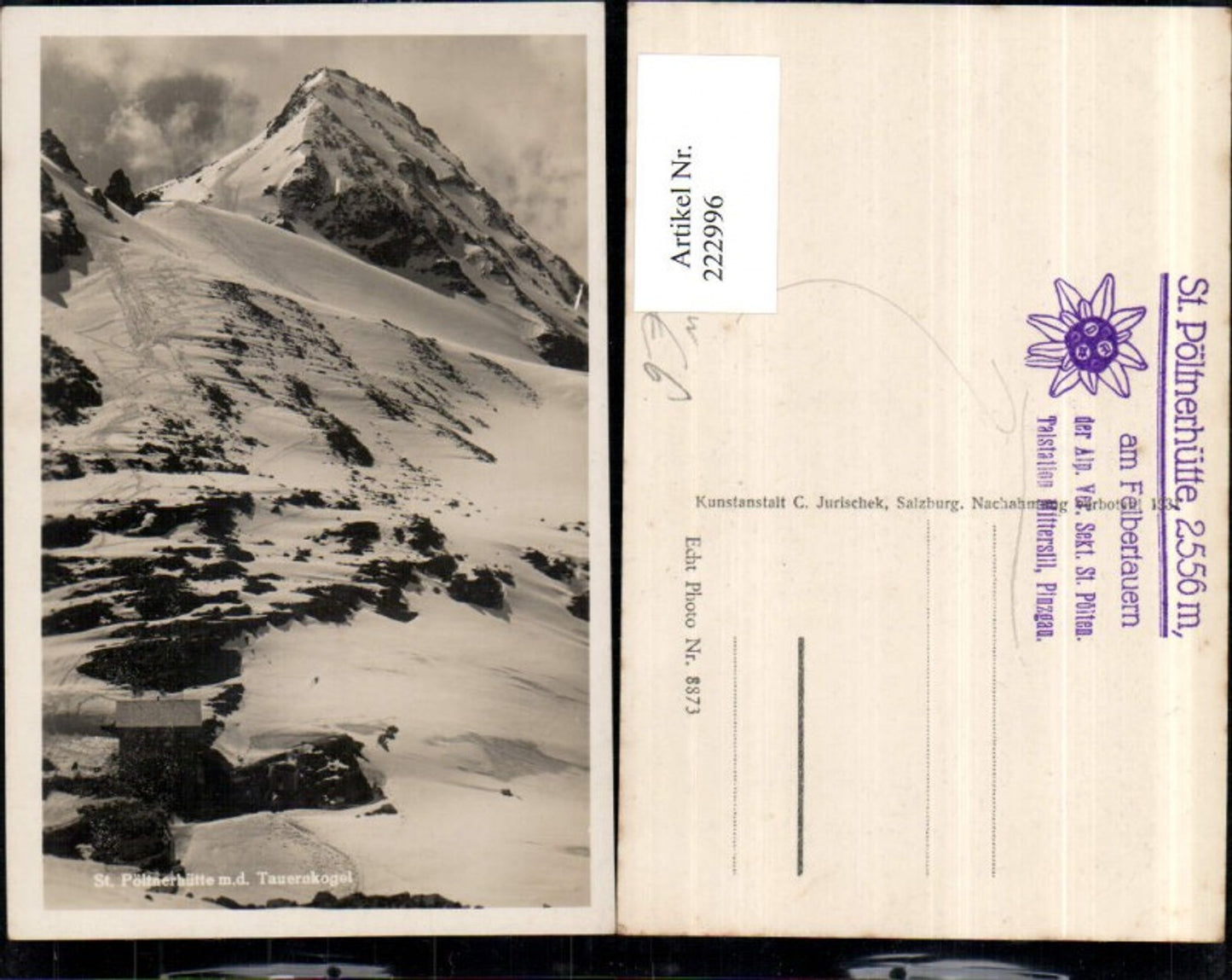 222996,St. Pöltnerhütte Berghütte m. d. Tauernkogel b. Mittersill Bergkulisse