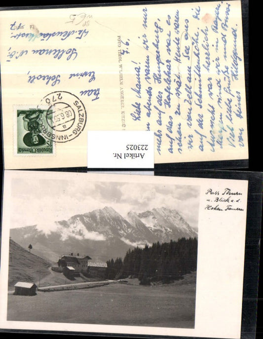 223025,Pass Thurn u. Blick a. d. Hohen Tauern b. Zell a. See Bahnpost Zug 270