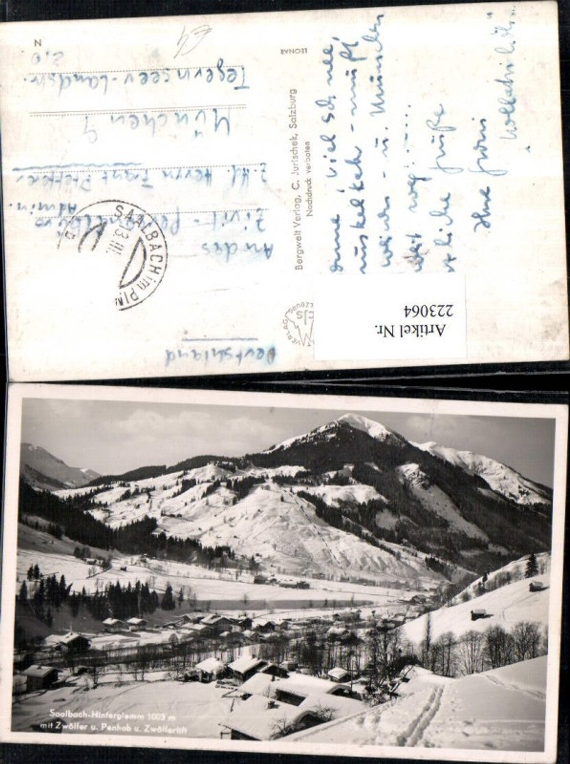 223064,Saalbach Hinterglemm Totale m. Zwölfer u. Penhab u. Zwölferlift Winterbild