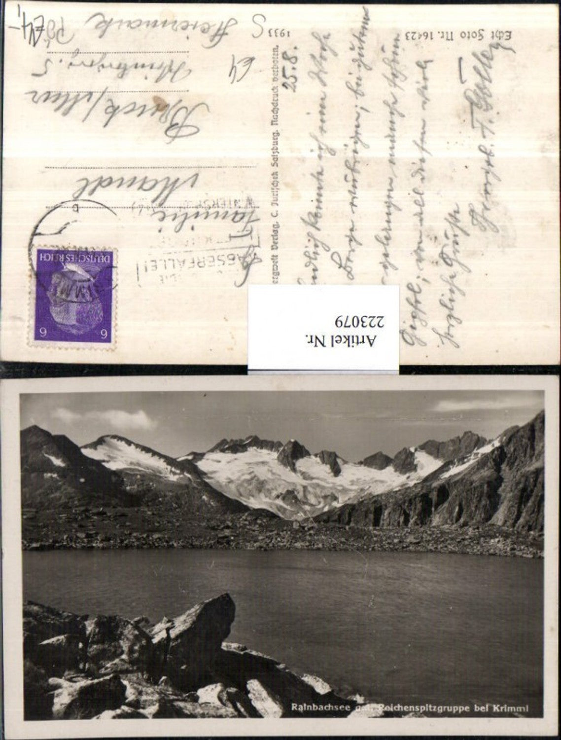 223079,Rainbachsee See geg. Reichenspitzgruppe b. Krimml Partie