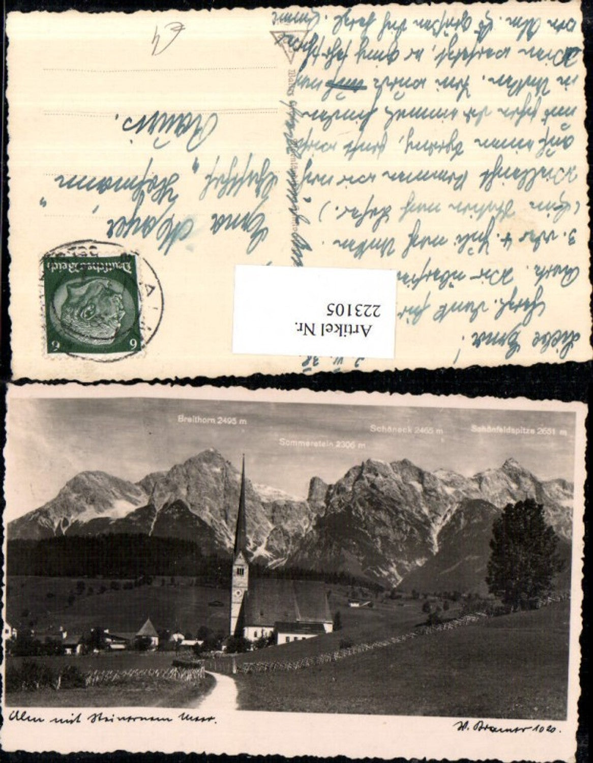 223105,Alm Totale m. Steinernen Meer b. Saalfelden m. Breithorn Sommerstein Schöneck Schönfeldspitze