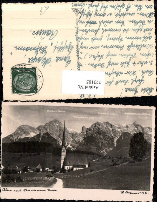 223105,Alm Totale m. Steinernen Meer b. Saalfelden m. Breithorn Sommerstein Schöneck Schönfeldspitze