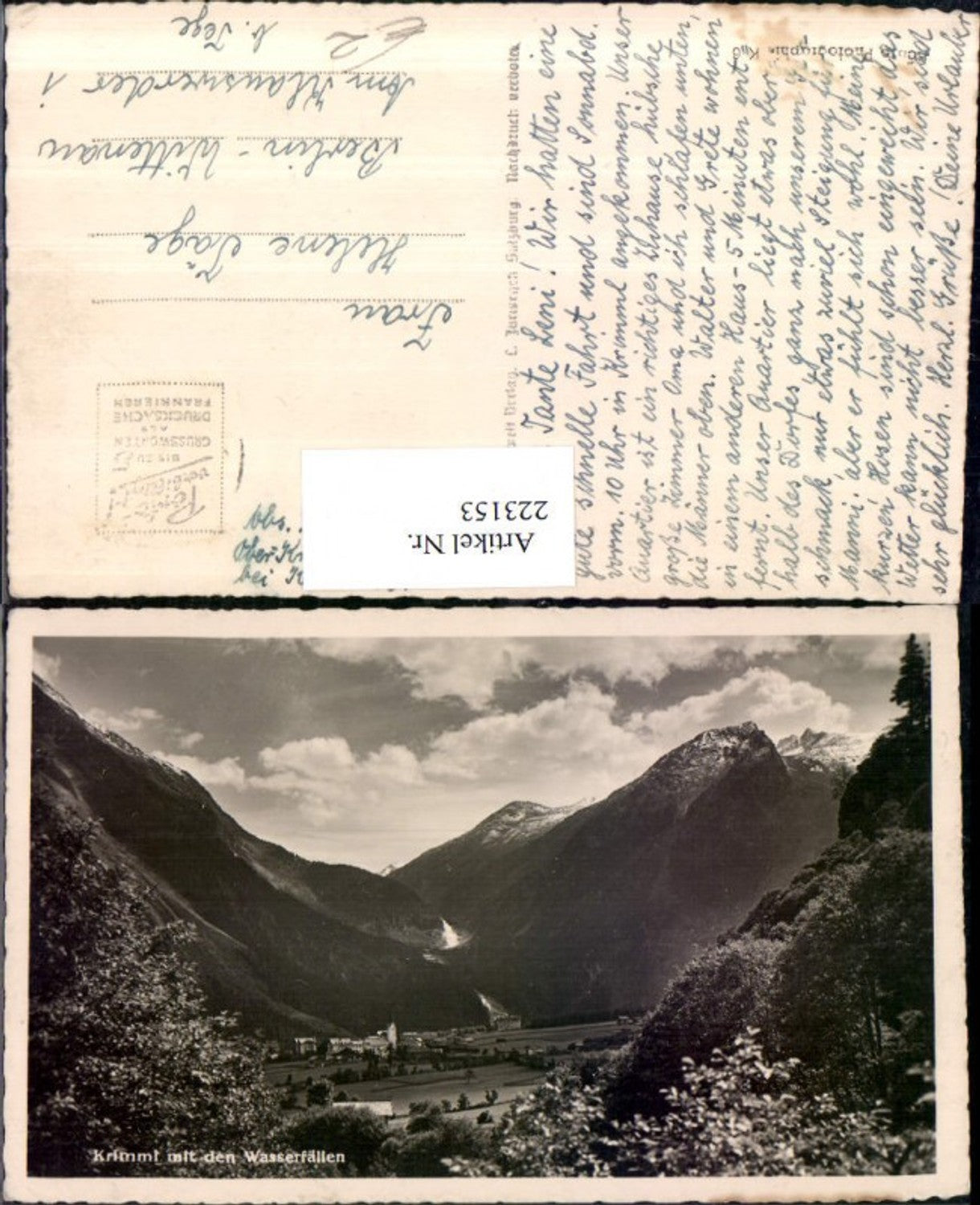 223153,Krimml m. d. Wasserfällen Partie