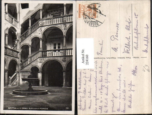 224160,Spittal a. d. Drau Schlosshof Schloss Hof Porcia Arkaden Brunnen pub Franz Schilcher 137
