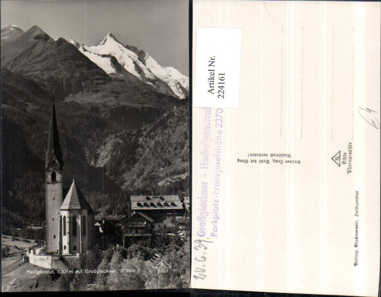 224161,Heiligenblut Kirche m. Großglockner