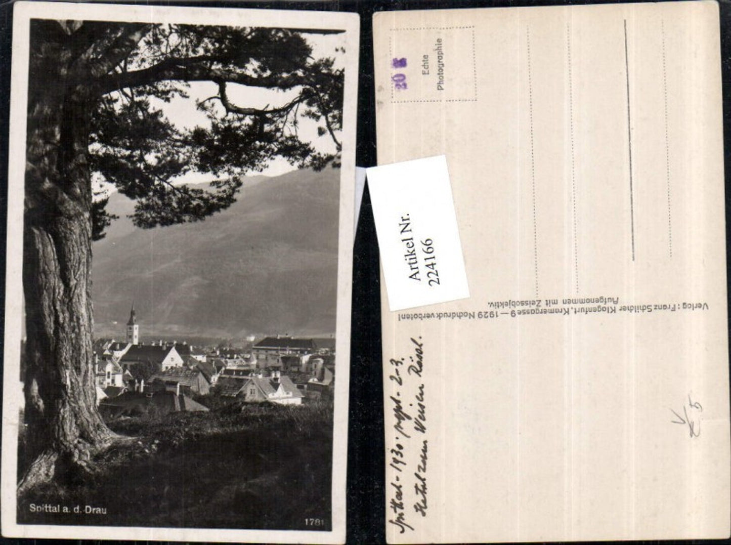 224166,Spittal a. d. Drau Teilansicht pub Franz Schilcher 1781