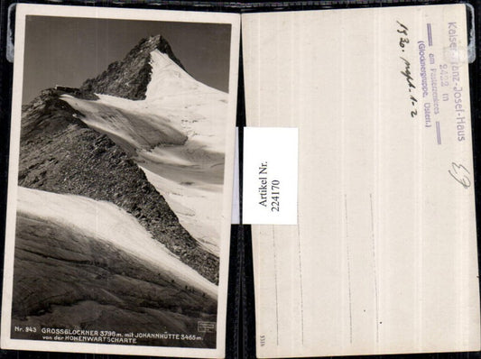 224170,Großglockner m. Johannhütte Berghütte v. d. Hohenwartscharte Bergkulisse