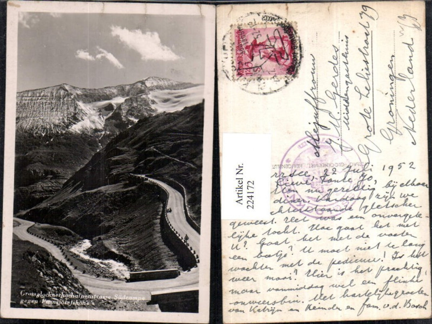 224172,Großglockner Hochalpenstraße Südrampe geg. Franzjosefshöhe Bergkulisse