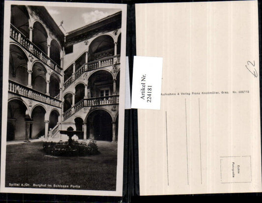 224181,Spittal a. d. Drau Burghof im Schloss Portia Schoss Brunnen Arkaden