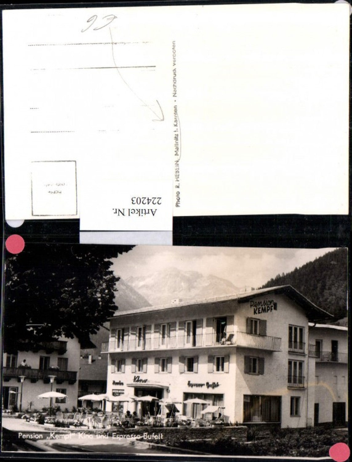 224203,Mallnitz i. Kärnten Pension Kempf Kino u. Espresso-Bufett