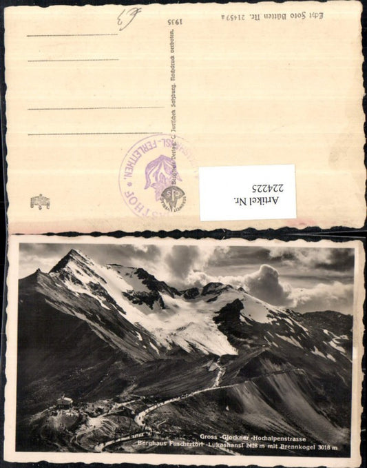 224225,Großglockner Hochalpenstraße Berghaus Fuschertörl Lukashansl m. Brennkogel Bergkulisse