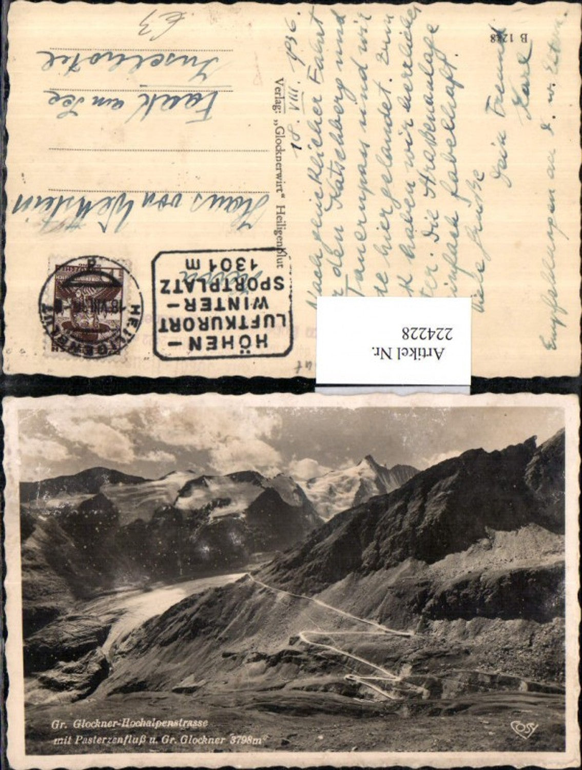 224228,Großglockner Hochalpenstraße m. Pasterzenfluss u. Großglockner Bergkulisse