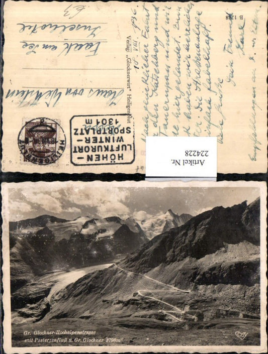 224228,Großglockner Hochalpenstraße m. Pasterzenfluss u. Großglockner Bergkulisse