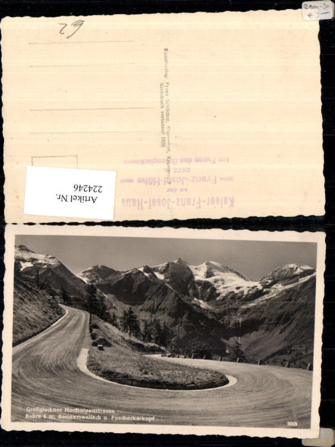 224246,Großglockner Hochalpenstraße Kehre Sonnenwelleck u. Fuscherkarkopf Bergkulisse pub Franz Schilcher 3065
