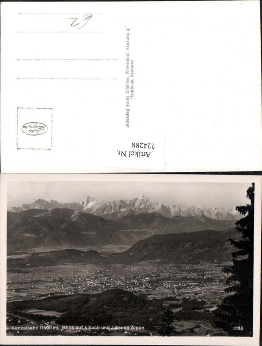 224288,Kanzelbahn Blick auf Villach Totale u. Julische Alpen pub Franz Schilcher 2198