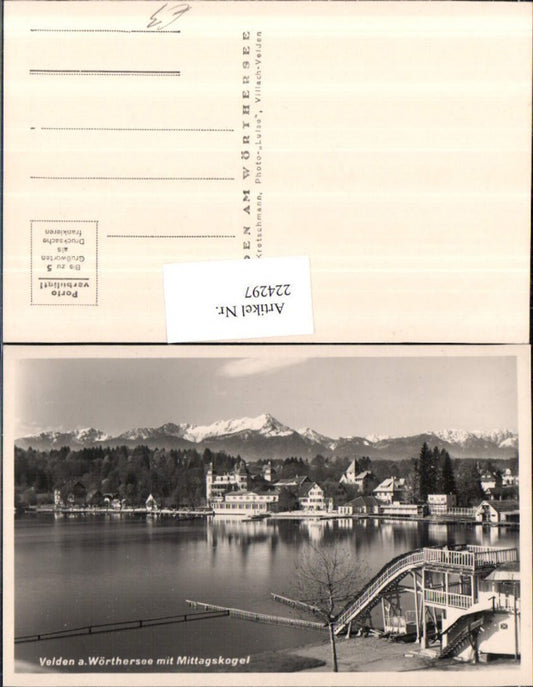 224297,Velden a. Wörthersee Teilansicht m. Mittagskogel