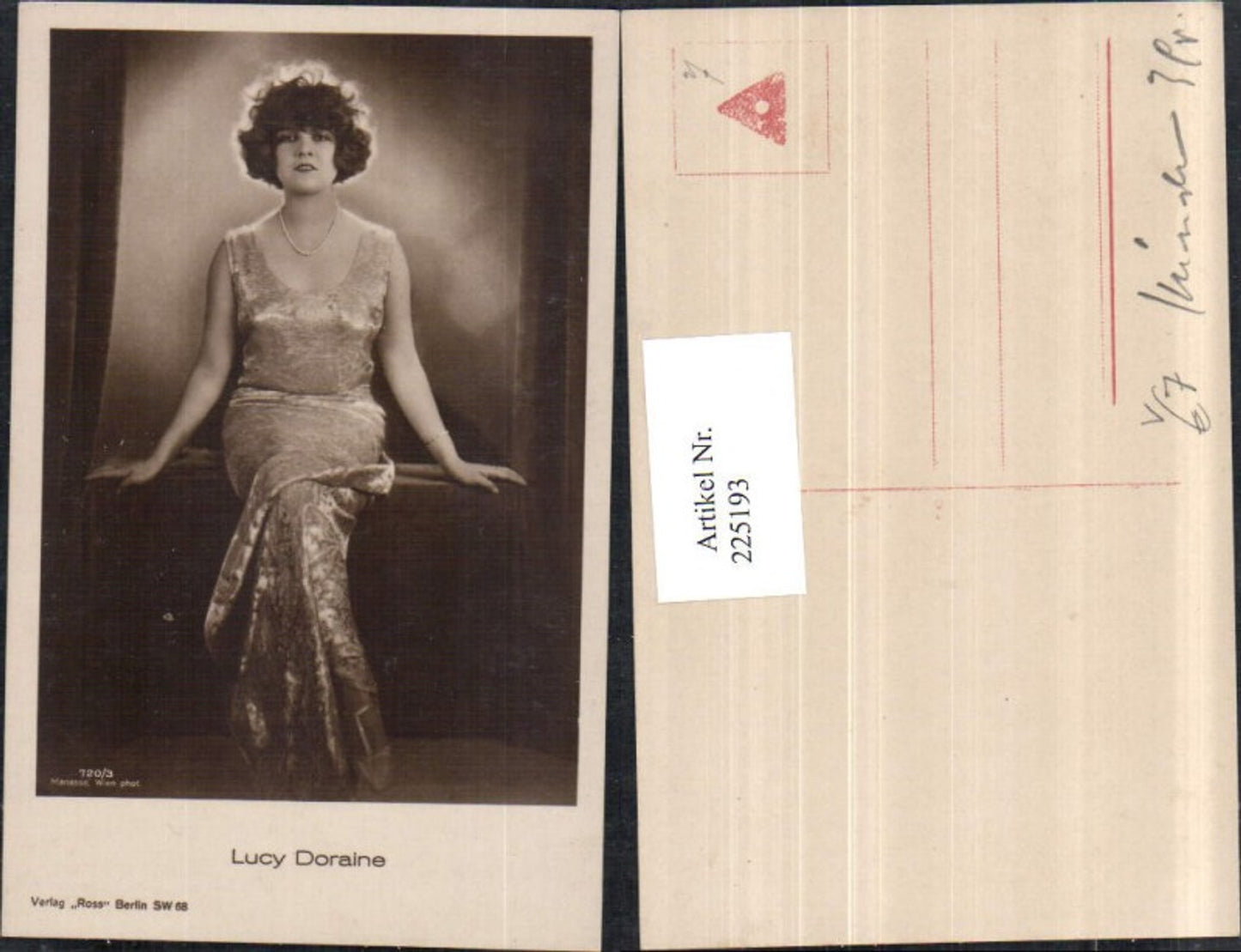 225193,Schauspielerin Lucy Doraine pub Ross Berlin