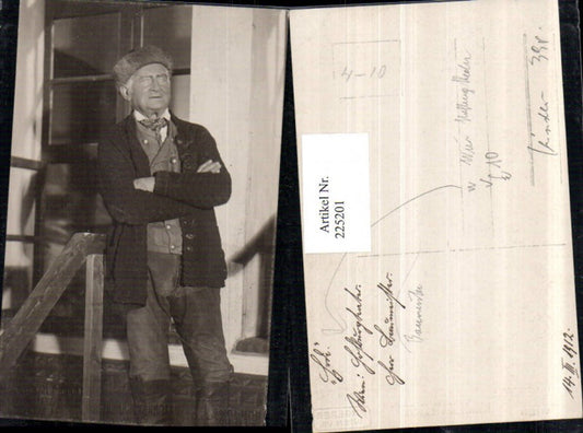 225201,Wien Hofburgtheater Herr Baumeister Mann m. Haube 1912 pub Angerer Wien