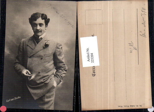 225204,Schauspieler Carl von Zeska Zigarre Zigarette