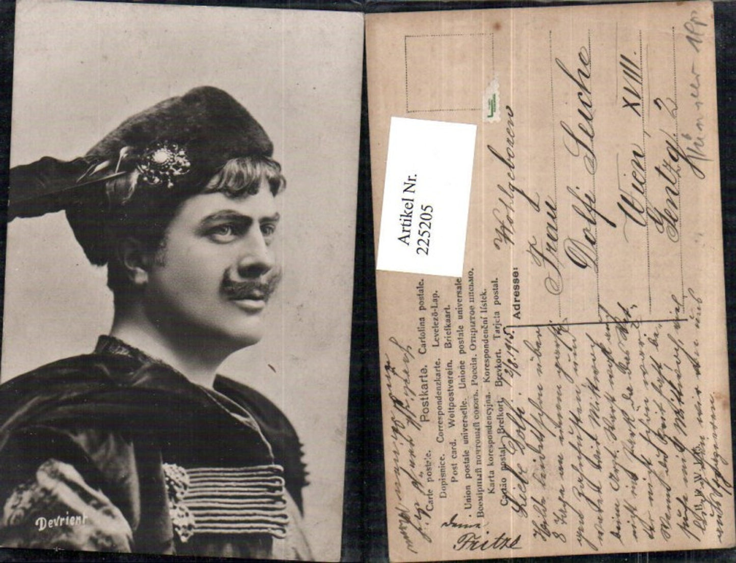 225205,Schauspieler Devrient im Kostüm Portrait