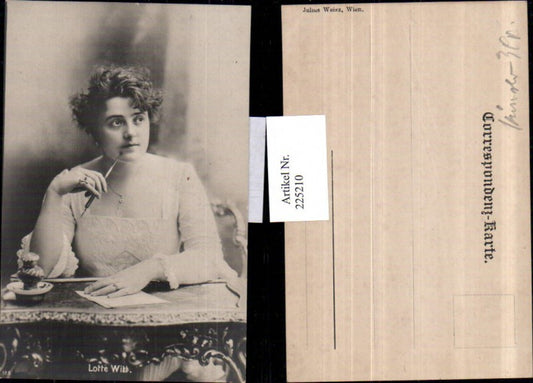 225210,Schauspielerin Lotte Witt Portrait Tintenstift