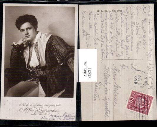 225213,K. k. Hofschauspieler Schauspieler Alfred Gerasch als Fiesko