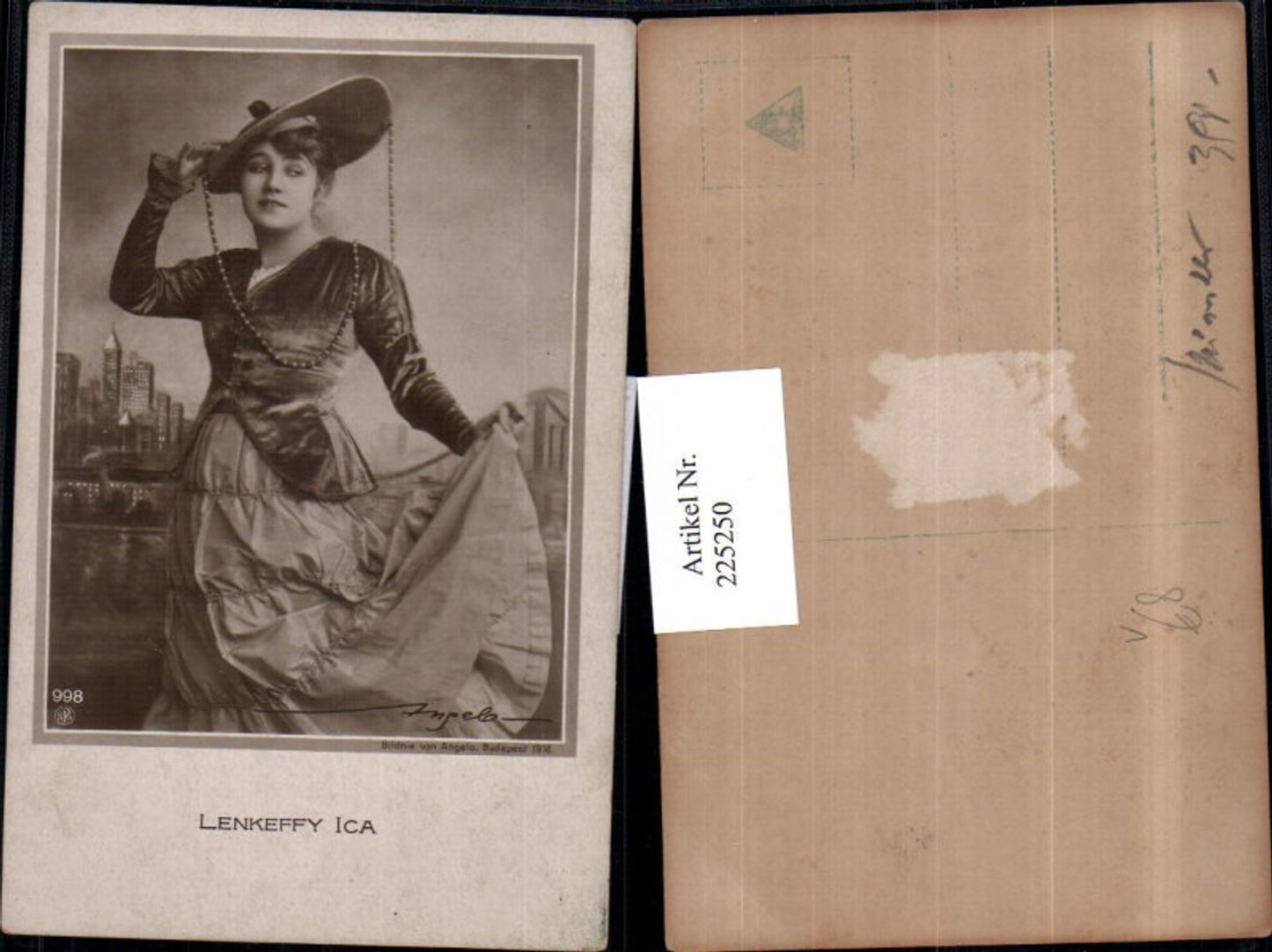 225250,Schauspielerin Lenkeffy Ica im Kleid u. Hut pub NPG 998