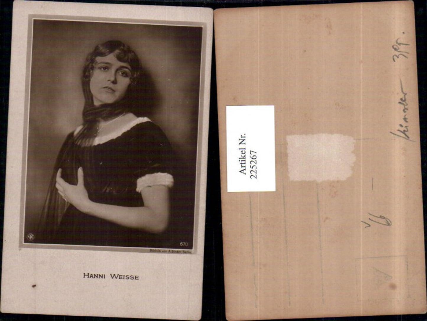 225267,Schauspielerin Hanni Weisse Portrait pub NPG 670