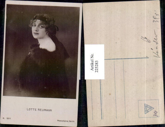 225283,Schauspielerin Lotte Neumann Portrait pub Photochemie Berlin 1811