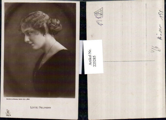 225285,Schauspielerin Lotte Neumann Portrait pub RPH 194/3