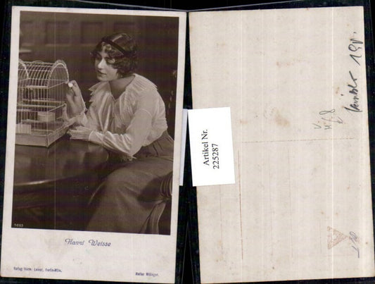 225287,Schauspielerin Hanni Weisse m. Vogelkäfig pub Herm. Leiser Berlin 5093