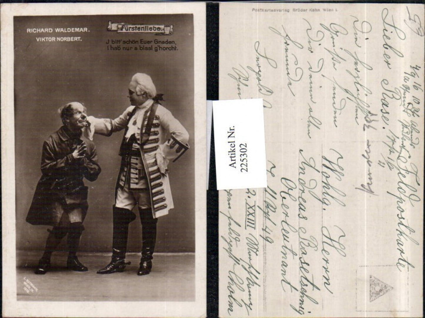 225302,Schauspieler Richard Waldemar u. Viktor Norbert in Fürstenliebe