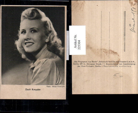 225304,Schauspielerin Dorit Kreysler Portrait