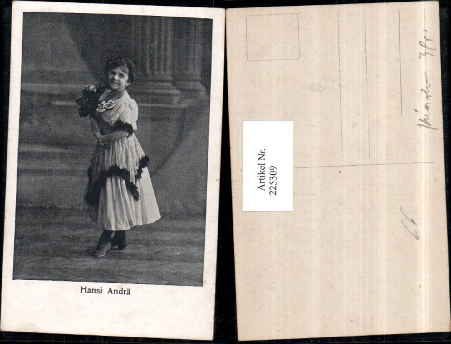 225309,Artistin Schauspielerin Hansi Andrä m. Kleid