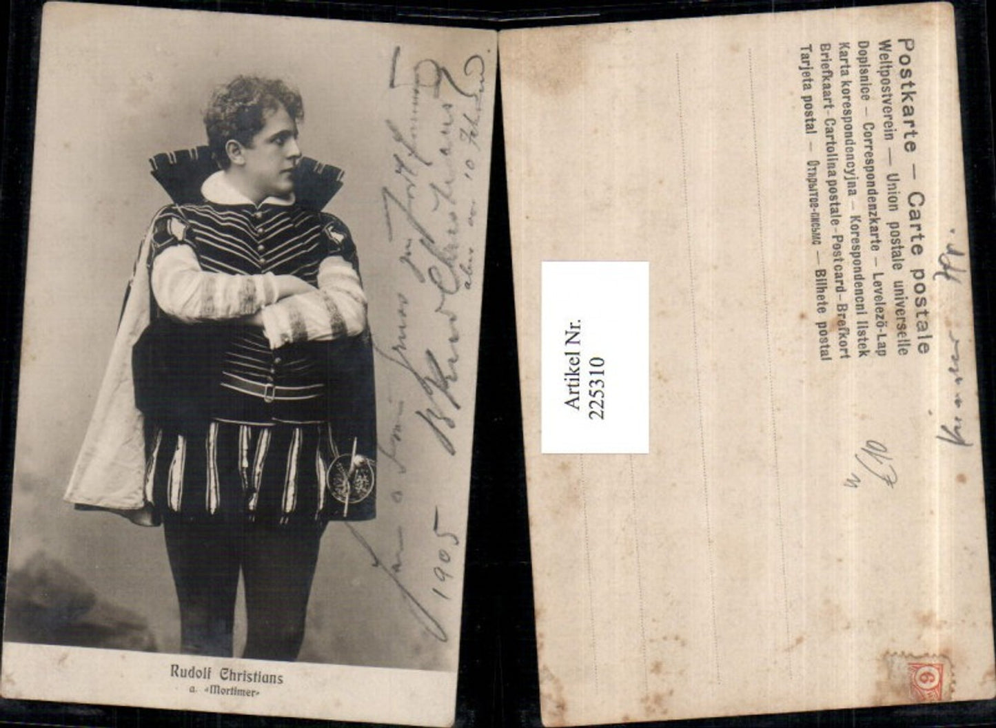 225310,Schauspieler Rudolf Christians als Mortimer Kostüm