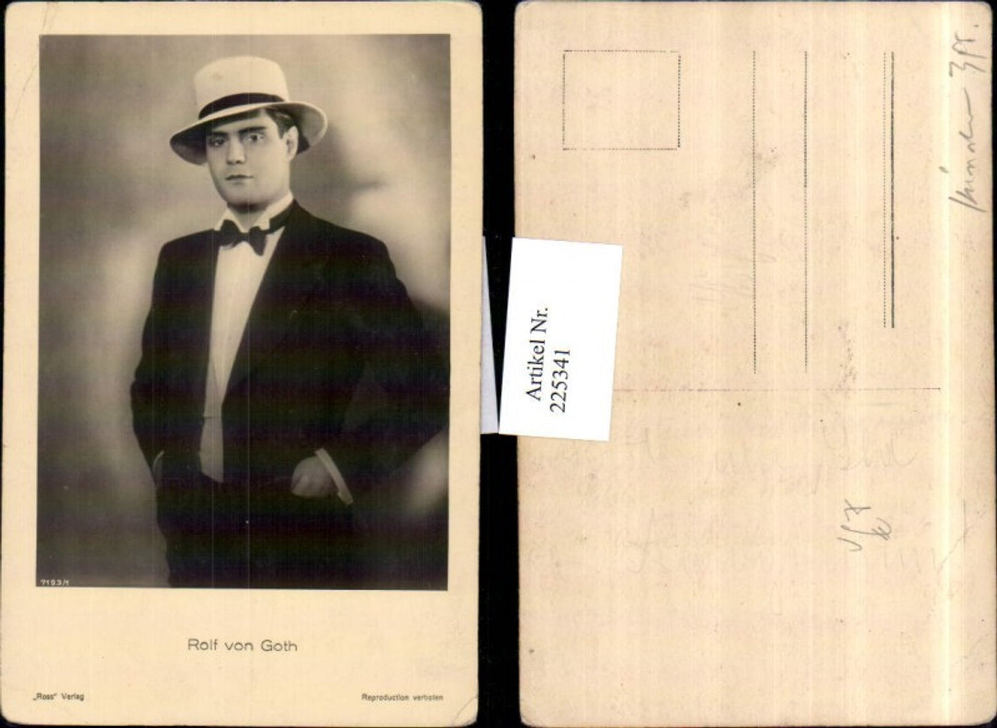 225341,Schauspieler Rolf von Goth Portrait m. Hut pub Ross Berlin 7193/1