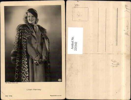 225342,Schauspielerin Lilian Harvey m. Hut Mantel pub Ross Berlin 7519/2