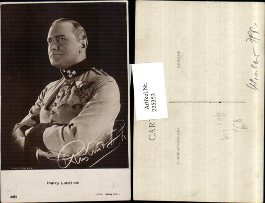 225353,Schauspieler Harry Liedtke Portrait Uniform m. Autogramm pub Iris Verlag Wien 461