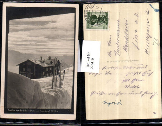 225416,Ausblick v. d. Edelweißhütte Berghütte am Feuerkogel b. Ebensee Winterbild