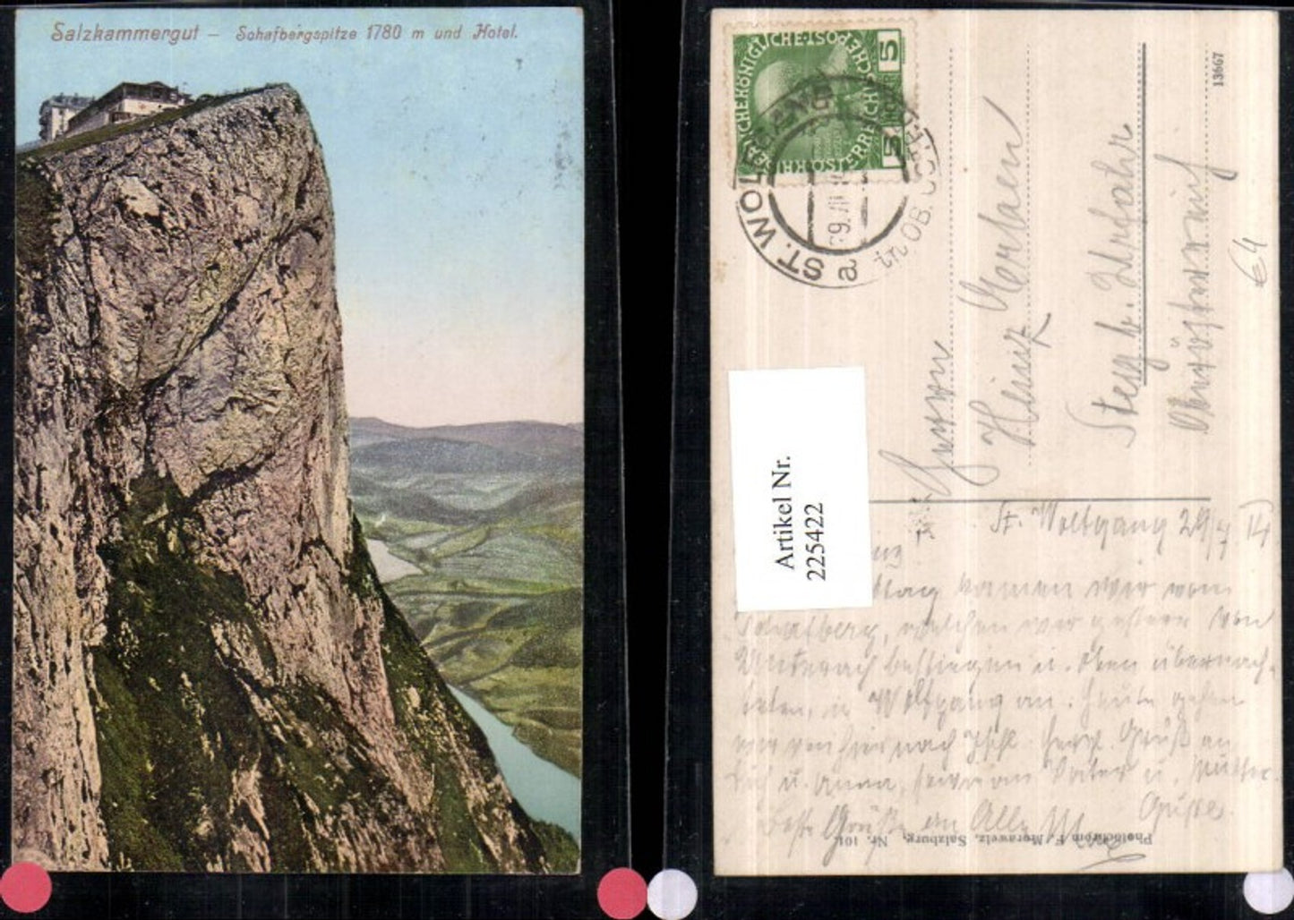 225422,Salzkammergut Schafbergspitze u. Hotel b. St. Wolfgang