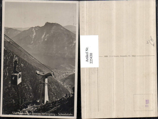 225430,Salzkammergut Ebensee Höllengebirge Schwebebahn Seilbahn Gondel pub F. E. Brandt 5340