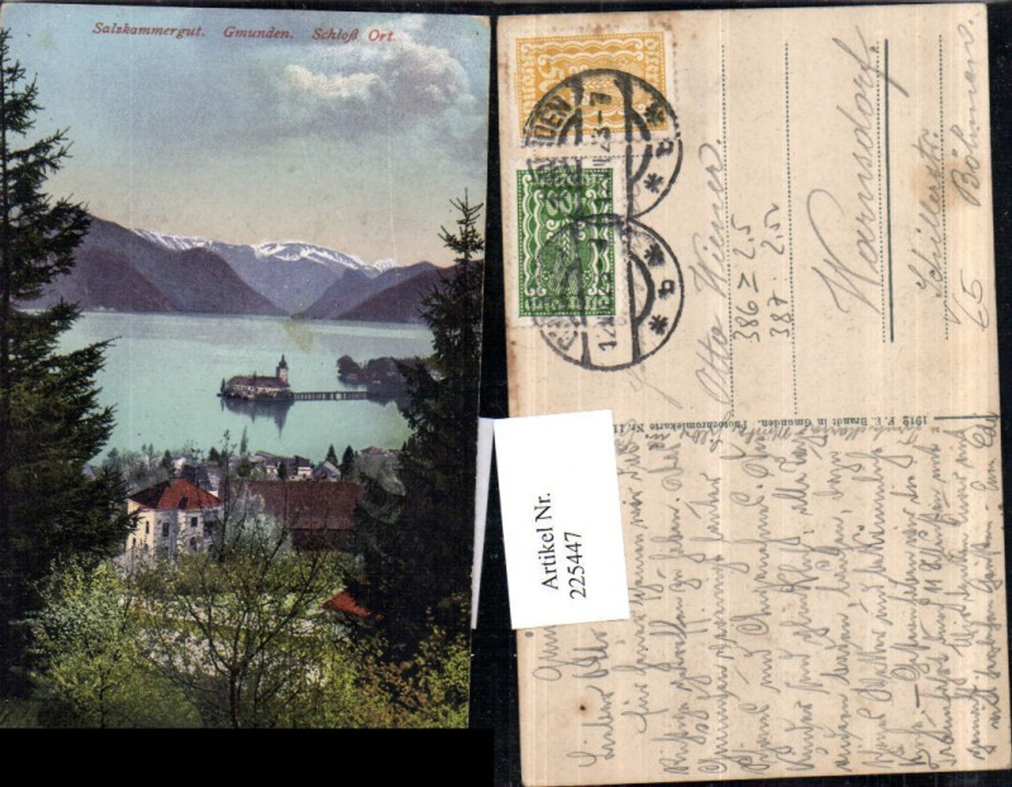 225447,Salzkammergut Gmunden Schloss Orth pub F. E. Brandt 1104