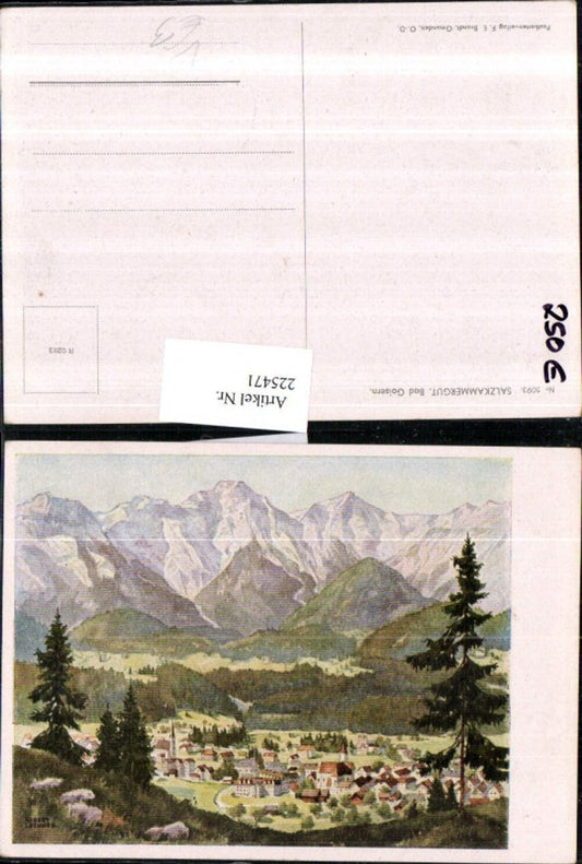 225471,Künstler AK Hubert Lechner Salzkammergut Bad Goisern Totale pub F. E. Brandt 5093